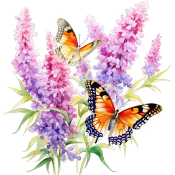 Three Ratels QCF319 Красивая бабочка Цветок любви Цветок хорошего настроения Наклейка на стену для украшения дома в комплекте