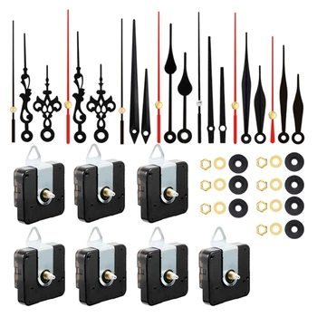 Набор часовых механизмов с различными валами и стрелками, 25-30 см, запасные части для ремонта настенных часов своими руками, длина валов 13 мм