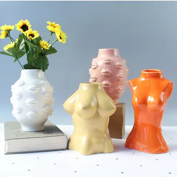 Декоративная ваза для боди-арта в европейском стиле, креативные настольные сухоцветы, цветочная женская ваза для боди-арта, украшение дома