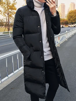 Длинная зимняя куртка Пальто Мужская Парка Негабаритное утолщенное теплое Черное хлопчатобумажное пальто Пуховики Уличная Мужская пуховая куртка Пальто Мужчины
