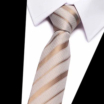 Мужской галстук из высококачественной саржи из полиэстерового шелка золотистого цвета длиной 7,5 см, европейский и американский галстук для официальных платьев по свадебному этикету