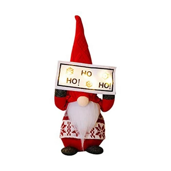 Рождественские плюшевые гномы ручной работы, шведские украшения Tomte Gnome со светодиодами, скандинавские куклы-эльфы, скандинавская фигурка