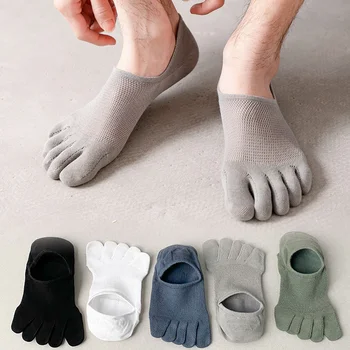 3 Пары Мужских Носков-Тапочек, Впитывающих Пот, Носки-Лодочки, Хлопчатобумажные Сетчатые Дышащие Невидимые Короткие Носки Для Лодыжек, Эластичный Носок Для Пальцев