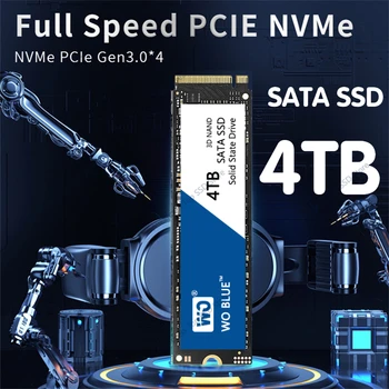 WO SATA SSD 512GB1TB 2TB 4TB SSD M2 NVME 2280 PCIe 3,0*4 Жесткий диск объемом 1 ТБ Внутренний Твердотельный Накопитель для Настольного Ноутбука