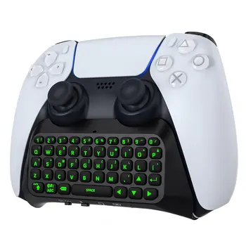 Клавиатура для контроллера PS5 с Зеленой подсветкой, Беспроводная Мини-клавиатура Bluetooth Chatpad для Playstation 5