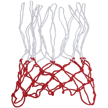 Профессиональная баскетбольная сетка из 2 предметов для тяжелых условий эксплуатации Подходит для стандартных внутренних или наружных ободов - белая, 12 петель
