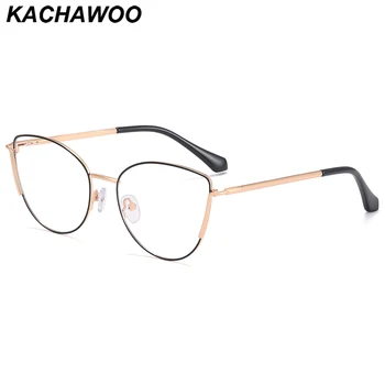 Женские очки Kachawoo cat eye с синим светофильтром, женская черная розово-серая металлическая ретро-оправа для очков, женское модное украшение