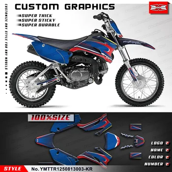 Наклейки KUNGFU GRAPHICS Dirt Bike с Наклейкой MX для Yamaha TTR110 2008 2009 2010 2011 2012 2013, YMTTR1250813003-KR