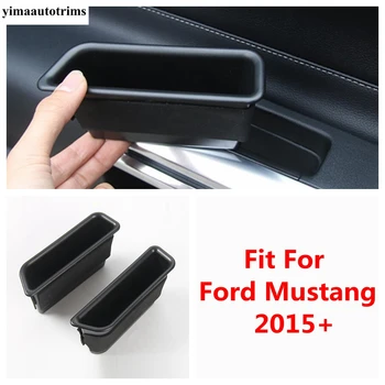 Внутренняя дверная ручка автомобиля, Ящик для хранения, Подлокотник, Контейнер для телефона, Лоток для монет Для Ford Mustang 2015-2020, Аксессуары для интерьера