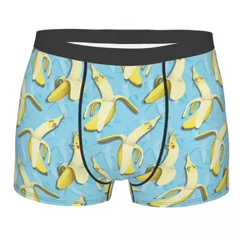 Bananaaaa Трусы-мемы с рисунком попугая Banana Banans, мужские трусы-боксеры, мужское нижнее белье, шорты с принтом, трусы-боксеры