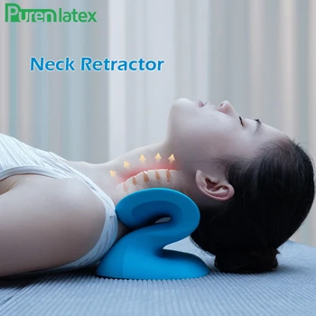 Подушка-Ретрактор PurenLatex для шеи, Снимающая Боль, Подушка для растяжения шейных позвонков, Подушки для вытяжения, Массажная Ортопедическая Подушка