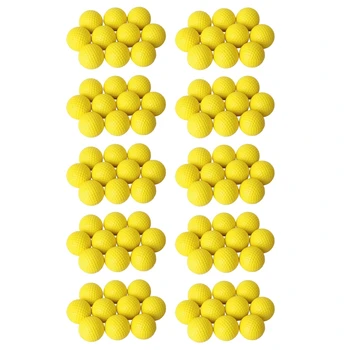 100шт Желтый мягкий эластичный мяч для гольфа из полиуретана для тренировок в помещении