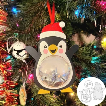 Пингвин Режущая Матрица для украшения Рождественской Елки Подвесной держатель для конфет Matel Режущая Матрица для изготовления рождественских Вырезок