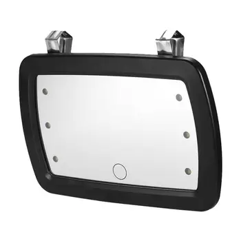 Зеркало для визажа в салоне автомобиля HD Зеркало для макияжа с 6 светодиодными лампами Заполняющий свет сенсорного экрана для пальцев Универсальные Автоаксессуары