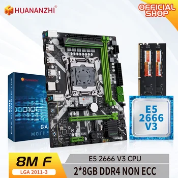 Материнская плата HUANANZHI 8M F LGA2011-3 с процессором Intel XEON E5 2666 V3 и комбинированным комплектом памяти 2*8G DDR4 БЕЗ ECC
