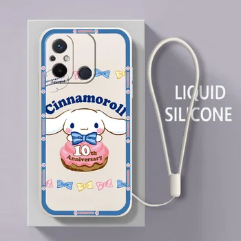 Мультфильм Cinnamoroll Для Xiaomi Redmi 12C 11 Prime A1 10 10X 9 9A 9T 9AT 8 8A K50 Gaming Pro 4G 5G Жидкий Веревочный Чехол Для Телефона Coque