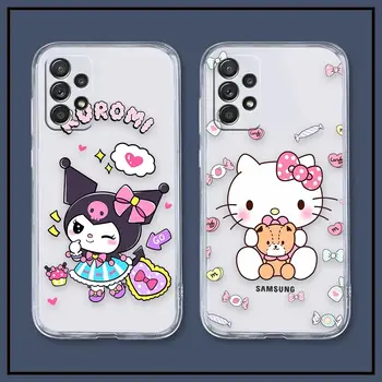 Прозрачный чехол для телефона Samsung A13 A20 A20S A21S A22 A23 A31 A32 A42 A50 A52 A53 A71 A72 4G 5G Чехол Cute Hello Kitty Kouromi