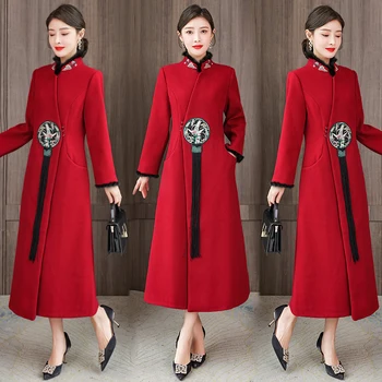 2023 новое темпераментное повседневное свободное женское китайское пальто женское платье Тан женское ретро-пальто в китайском стиле