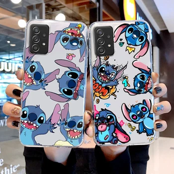 Чехол для телефона Stitch Angel Cute Art Disney Прозрачный Для Samsung Note 20 10 Ultra A31 A8 A14 J6 A12 A5 A70 A34 A25 A04 A24 5G
