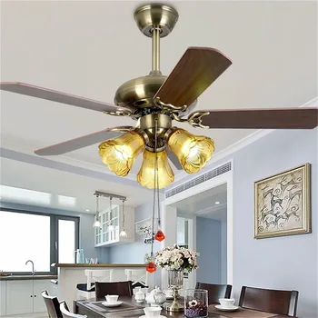 Потолочный вентилятор в стиле ретро, современная простая лампа с прямым деревянным лезвием, пульт дистанционного управления для дома, гостиная Decro