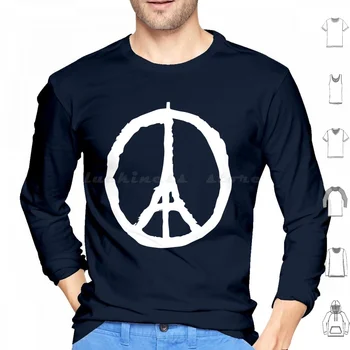 Peace For Paris-Белый-Мир для Парижа-Толстовка с капюшоном Pray из хлопка С длинным рукавом Peace Paris Эйфелева башня Террористическая атака На Эйфелевой башне