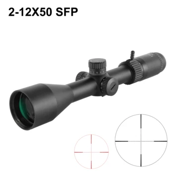 оптический прицел пневматического пистолета с удлиненным рельефом для глаз 2-12X50 SFP оптический прицел для стрелкового оружия, используемый в охотничьих прицелах для пневматического оружия