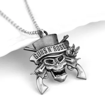 Рок-группа Guns N'Roses Подвески с логотипом Skull Death, Ожерелья, Колье для женщин, Мужские Ювелирные изделия из музыкальной серии