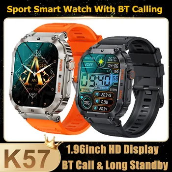 K57 Pro Наружные Смарт-часы с 1,96-дюймовым Экраном Bluetooth Call В режиме Длительного ожидания с Частотой Сердечных сокращений IP68 Водонепроницаемые Спортивные Трекеты Smartwatch Для Мужчин