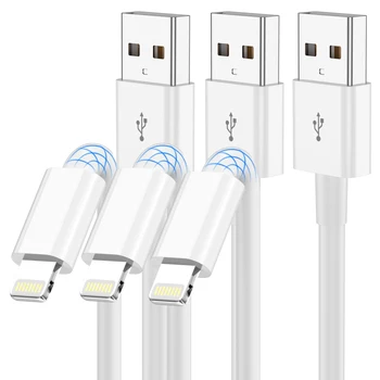 3 упаковки 6-футового кабеля для быстрой зарядки от USB A до кабеля Lightning, зарядного устройства для iPhone/14/13/12/ 11Pro / 11Max / X / XS / XR
