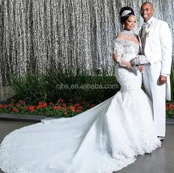 Роскошное кружевное платье ручной работы, расшитое бисером, плюс размер, африканская русалка, сшитое на заказ для невесты, свадебное платье 2022 года.