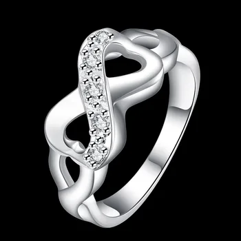 Посеребренные обручальные кольца для женщин, свадебные украшения для помолвки, инкрустированное цирконием Парное кольцо для влюбленных, Юбилейная марка Femme 925 пробы