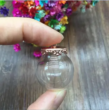 20 комплектов 25*15 мм 20*15 мм глобус стеклянный круглый шар сфера с короной из розового золота набор ювелирных изделий стеклянный пузырь DIY стеклянный флакон кулон