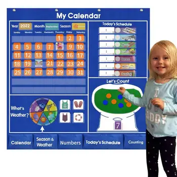 Набор классных календарей Классическое украшение классной доски объявлений с календарем, дошкольный календарь для детей, календарь для малышей