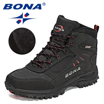 BONA/ Новый дизайнерский бренд, зимние плюшевые ботинки, мужские теплые зимние ботильоны, мужские высококачественные кроссовки из экшн-кожи Mansculino