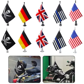 Флагшток для крепления на задней стороне мотоцикла, Хромированный американский флаг для Harley Sportster XL 883 1200, багажник для багажа