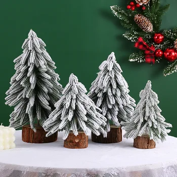 Мини-рождественские елки, пластиковые зимние украшения из снега, рождественская елка из полиэтилена, украшение стола на Рождество, поделки своими руками