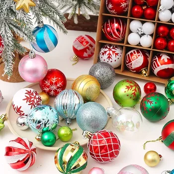 Рождественский шар подвесные украшения в штучной упаковке 6 см в форме расписной подарочной коробки с покрытием, набор новых украшений для рождественской елки