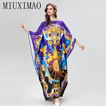 MIUXIMAO 2023 Платье Размера плюс С Круглым вырезом и рукавом 