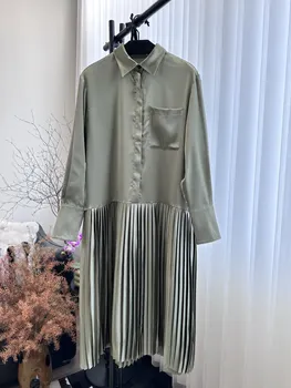 2023 Осенне-Зимняя Модная Новая Женская одежда, Рубашка, Плиссированное Платье 0912