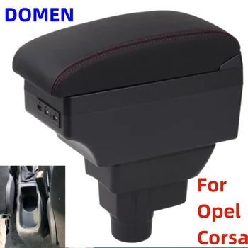 Новый ящик для хранения подлокотника автомобиля Opel Corsa Детали интерьера автомобиля С выдвижным отверстием для чашки Большое пространство Двухслойный USB