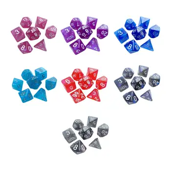 7x Акриловые Кубики Для Вечеринок, Ролевые Игровые Кубики, Многогранные Кубики для Ролевой Игры, Настольная Игра, Настольная Игра