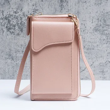 Простая новая модная корейская версия сумки через плечо с одним плечом, женский длинный кошелек большой емкости, однотонный цвет