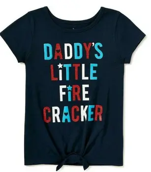 Способ отпраздновать 4 июля Футболка Daddy's Little Firecracker Размер рубашки 2T