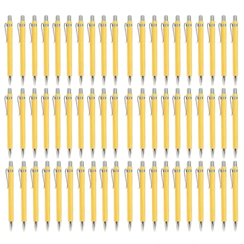 60 шт. / лот Шариковая ручка из бамбукового дерева с наконечником 1,0 мм, офисные школьные канцелярские принадлежности, фирменные шариковые ручки, бамбуковая ручка