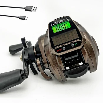 Цифровая рыболовная катушка для ловли на живца с сигнализацией поклевки, с USB и питанием от солнечной батареи, передаточное число 7 21 1, компактная, подшипники 5 + 1BB