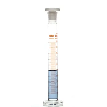 100 мл Градуированный Лабораторный Стеклянный Цилиндр Для измерения жидкости с пластиковой пробкой