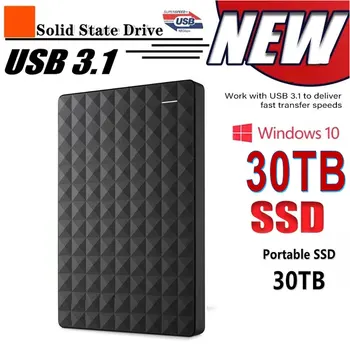 Портативный SSD-накопитель емкостью 128 ТБ, мобильный твердотельный накопитель емкостью 16 ТБ, высокоскоростное внешнее запоминающее устройство емкостью 2 ТБ с интерфейсом Type-C USB 3.0 для ноутбука