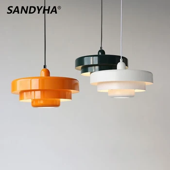 Скандинавский простой ретро подвесной светильник, люстра для торта, светодиодный подвесной светильник для спальни, столовой, люстры для домашнего декора Jantar
