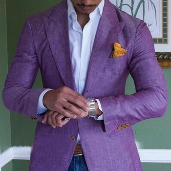 Новый дизайн фиолетовых мужских фраковых костюмов Slim Fit для выпускного вечера из 2 предметов (куртка + брюки) Элегантный мужской костюм Terno Groomsmen, комплект одежды для жениха