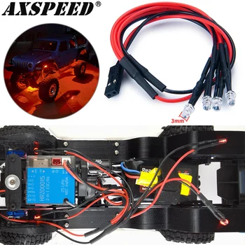 AXSPEED RC Car Chassis Light 4LEDs Прожектор Красного Света для Axial SCX24 AXI00005 Gladiator 1/24 RC Гусеничный Автомобиль Декоративные Лампы